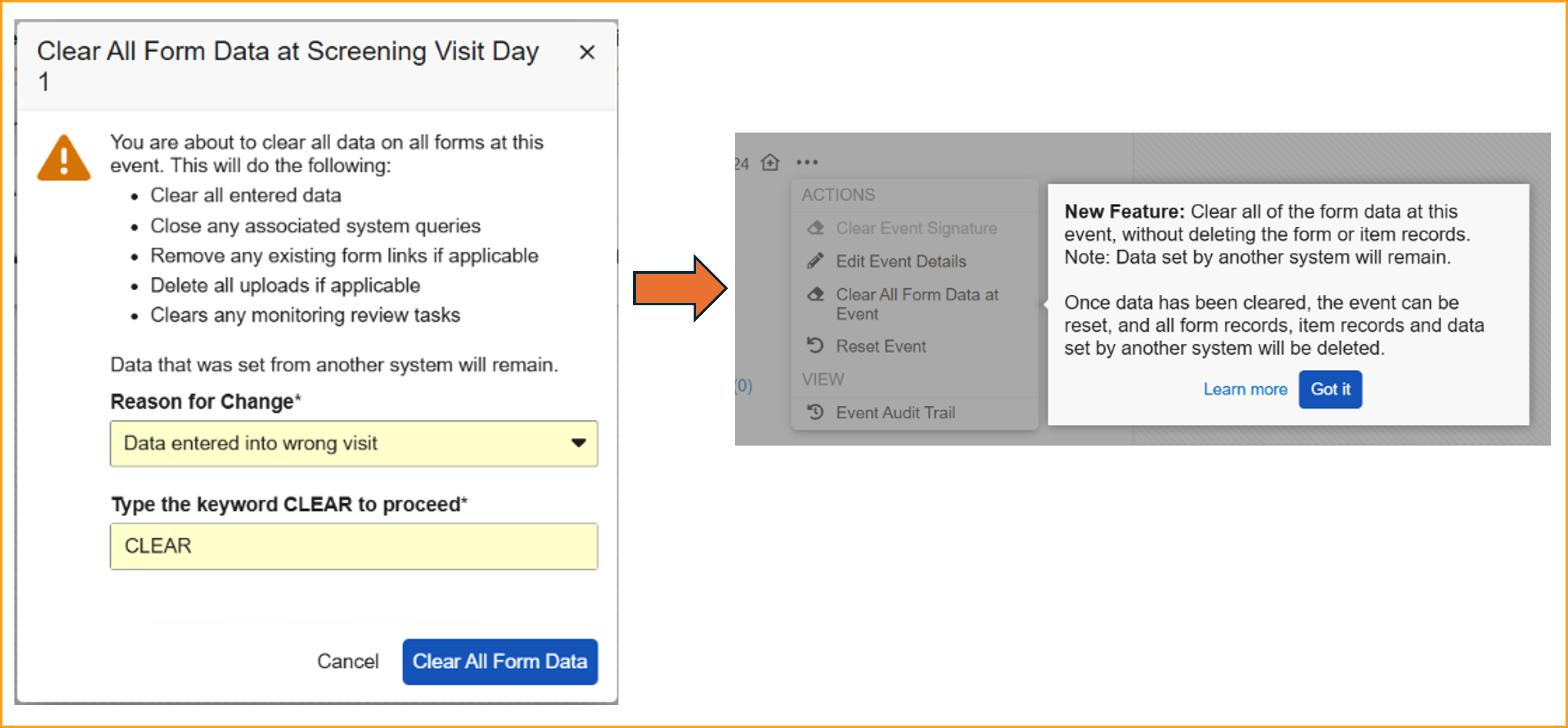 Изчистване на всички данни от формуляра