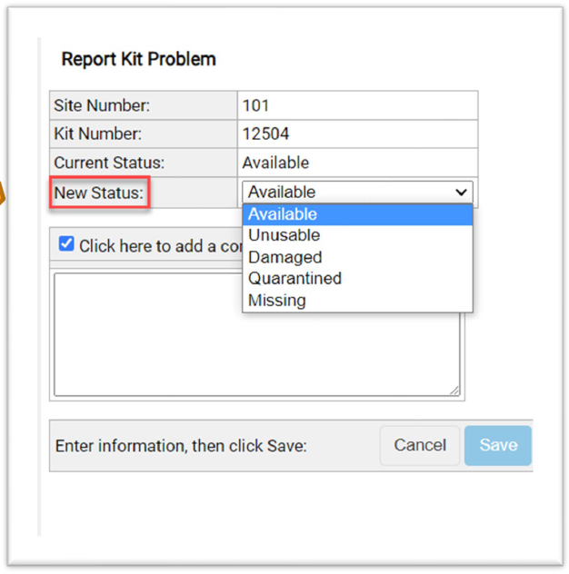 Problem mit dem Meldekit – Neuer Status