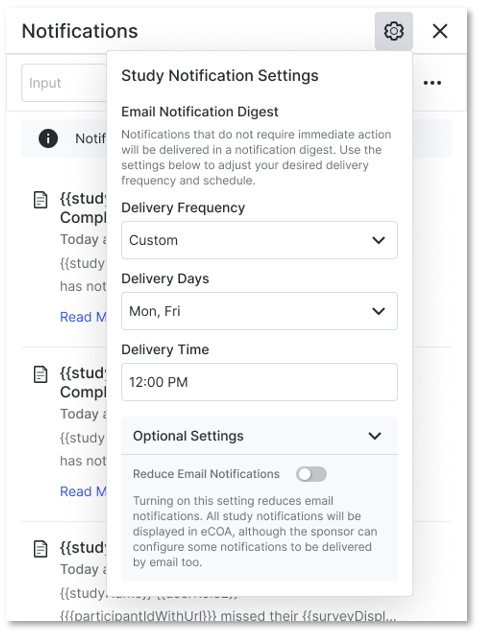 Resúmenes de notificaciones para sitios