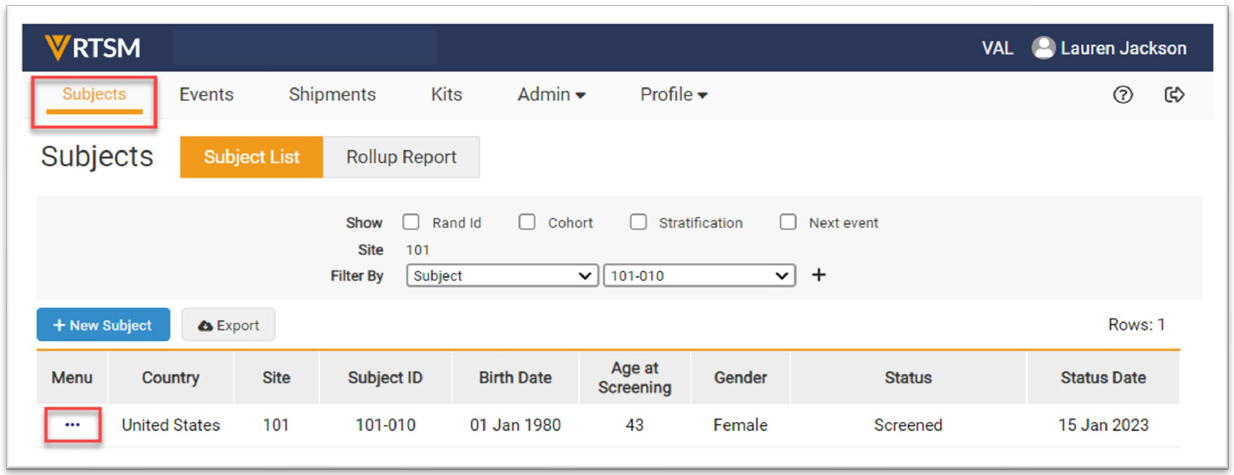 Modifica dati demografici - Soggetti