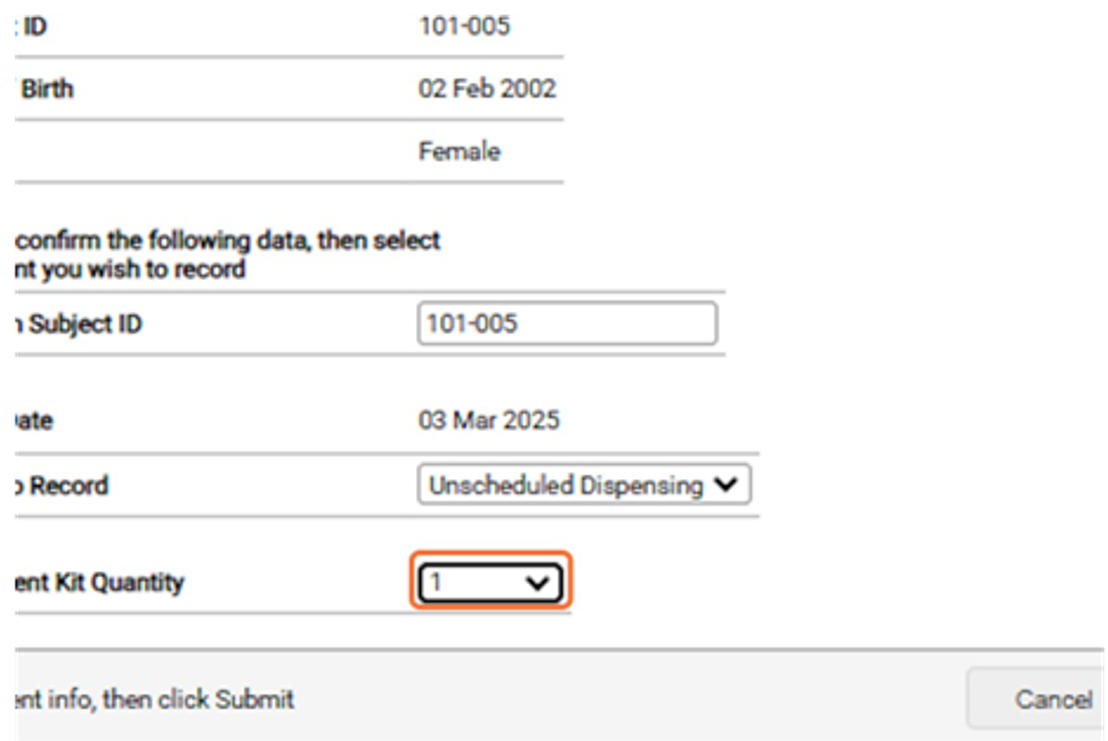 予定外の調剤 - 数量