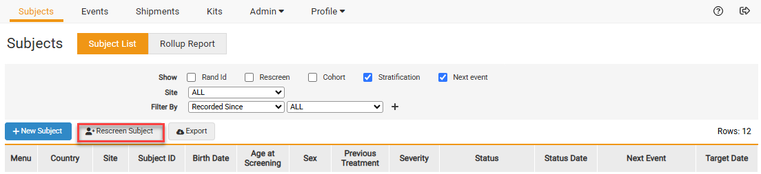 Herscreening - Onderwerpen