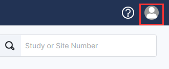 {Część strony, na której wyświetlana jest ikona profilu użytkownika, z zaznaczoną ikoną.}