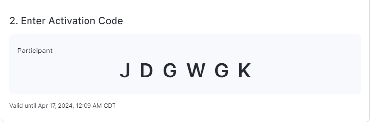 {Przykład kodu aktywacyjnego}