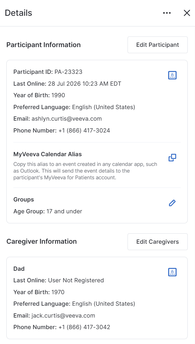 Participant Details Pane
