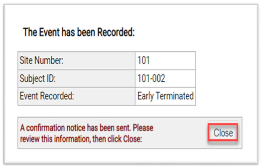 Early Term Confirmation