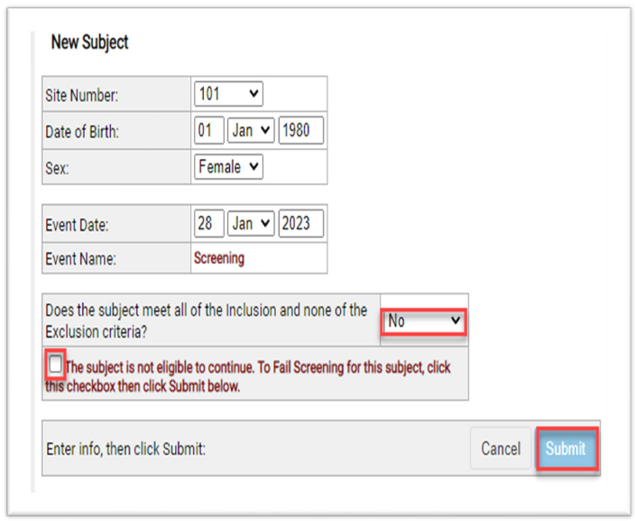 Screen - Select Fail
