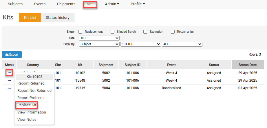 从套件菜单中替换套件
